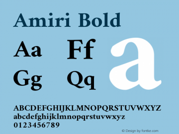 Amiri Bold Version 000.104 Font Sample