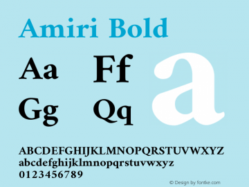 Amiri Bold Version 000.105 Font Sample