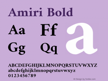 Amiri Bold Version 000.106 Font Sample