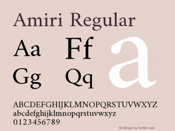 Amiri Regular Version 000.104 Font Sample