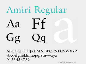 Amiri Regular Version 000.107 Font Sample