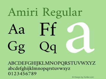 Amiri Regular Version 000.102 Font Sample