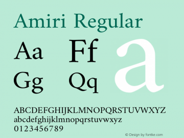 Amiri Regular Version 000.104 Font Sample