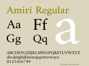 Amiri Regular Version 000.106 Font Sample
