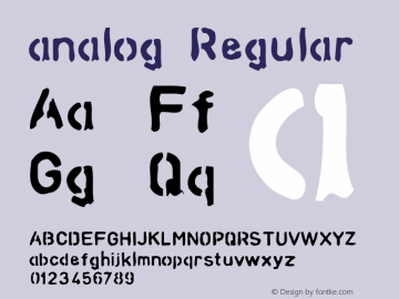 analog Regular Altsys Fontographer 4.1 12/26/96图片样张