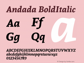 Andada BoldItalic Version 1.003图片样张