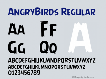 AngryBirds Regular Version 1.0 Font Sample