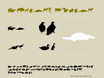 Animals Normal 1.0 Thu Sep 30 14:59:50 1993 Font Sample