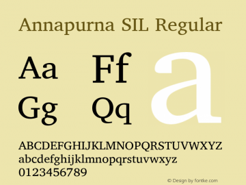 Annapurna SIL Regular Version 1.100 Font Sample