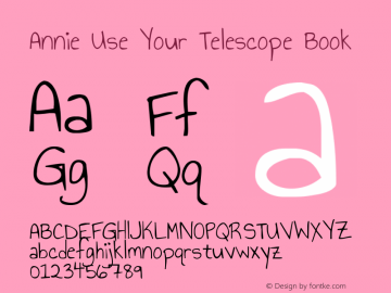 Annie Use Your Telescope Book Version 1.002 2001 Font Sample