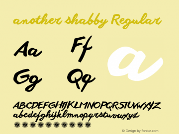 another shabby Regular Version 1.004 Font Sample