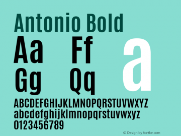 Antonio Bold Version 1 ; ttfautohint (v0.94.20-1c74) -l 8 -r 50 -G 200 -x 0 -w 