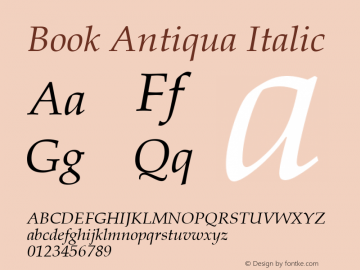 Book Antiqua Italic Version 2.35图片样张