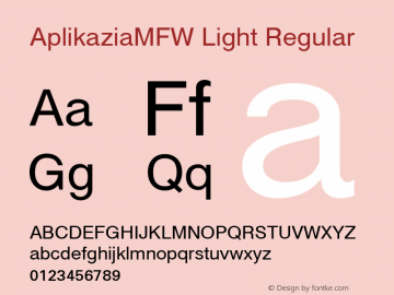 AplikaziaMFW Light Regular Version 1.000 Font Sample