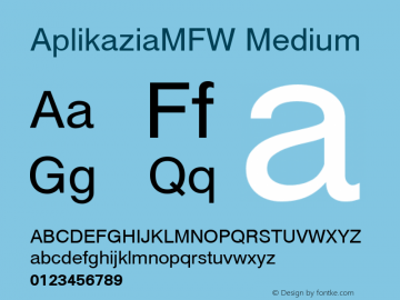 AplikaziaMFW Medium Version 1.000 Font Sample