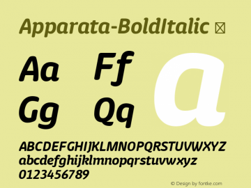 Apparata-BoldItalic ☞ Version 1.000;com.myfonts.easy.xavier-lanau.apparata.bold-italic.wfkit2.version.4kag图片样张