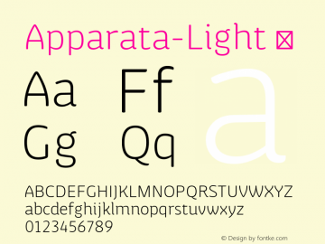 Apparata-Light ☞ Version 1.000;com.myfonts.easy.xavier-lanau.apparata.light.wfkit2.version.4kai图片样张