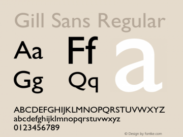 Gill Sans Regular 001.003 Font Sample