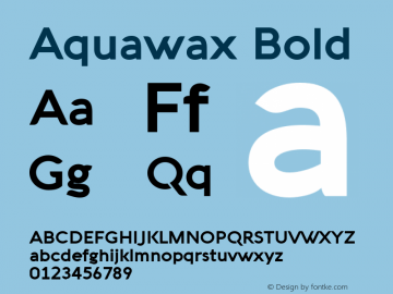 Aquawax Bold Version 1.011 Font Sample