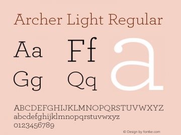 Archer Light Regular Version 1.200  Pro Font Sample
