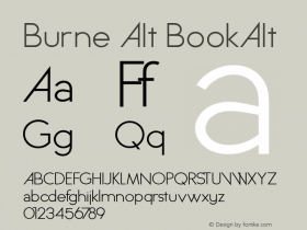 Burne Alt BookAlt Version 1.00 2013 Font Sample
