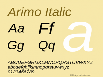 Arimo Italic Version 1.23图片样张
