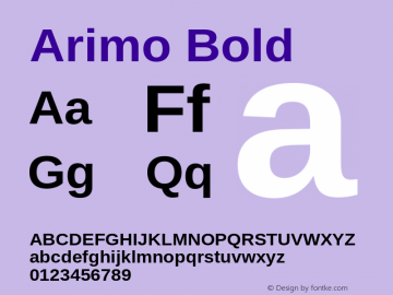 Arimo Bold Version 1.23 Font Sample