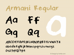 Armani Regular Version 2 Font Sample