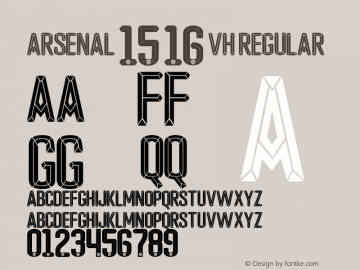 Arsenal 15 16 vh Regular Version 1.00 June 17, 2015, initial release Font Sample