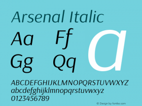 Arsenal Italic Version 1.000图片样张