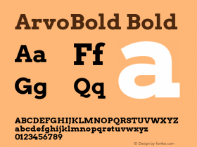 ArvoBold Bold Version 2.001 2013 Font Sample