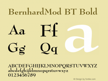 BernhardMod BT Bold Version 2.001 mfgpctt 4.4 Font Sample