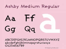 Ashby Medium Regular 1.0 Font Sample