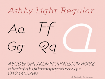 Ashby Light Regular 1.0 Font Sample