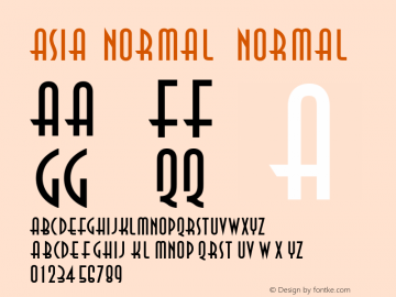 Asia Normal Normal 1.000 Font Sample