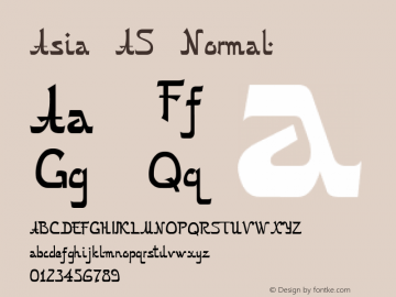 Asia AS Normal Macromedia Fontographer 4.1 6/6/98 Font Sample