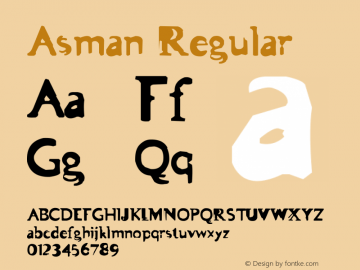 Asman Regular .ttf Fonts Font Sample