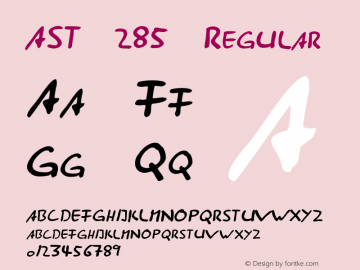 AST 285 Regular Version 1.0 Font Sample