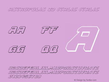 Astropolis 3D Italic Italic 001.000 Font Sample