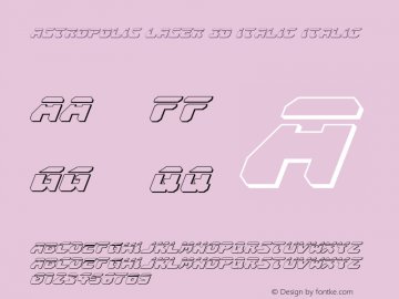 Astropolis Laser 3D Italic Italic 001.000 Font Sample