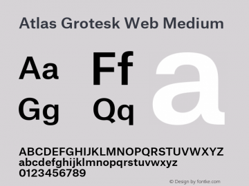 Atlas Grotesk Web Medium Version 1.001 2012 Font Sample