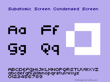 Subatomic Screen Condensed Screen Subatomic's Condensed Screen Font v0.2.3图片样张