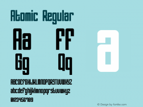 Atomic Regular Macromedia Fontographer 4.1.2 6/14/99 Font Sample