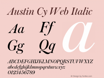 Austin Cy Web Italic Version 1.1 2016 Font Sample