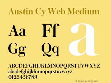 Austin Cy Web Medium Version 1.1 2016 Font Sample