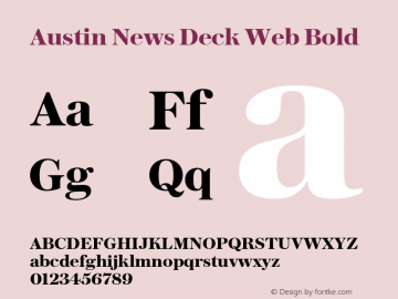 Austin News Deck Web Bold Version 1.1 2015 Font Sample