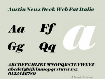 Austin News Deck Web Fat Italic Version 1.1 2015 Font Sample