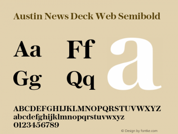 Austin News Deck Web Semibold Version 1.1 2015 Font Sample