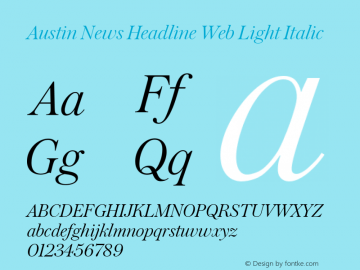 Austin News Headline Web Light Italic Version 1.1 2015图片样张