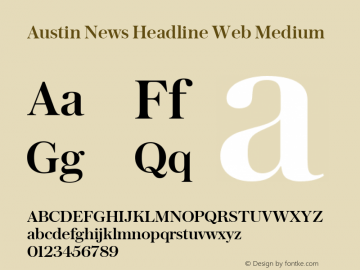 Austin News Headline Web Medium Version 1.1 2015 Font Sample